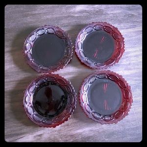 Avon 1876 Cape Cod Red Dessert Plates Set of 4